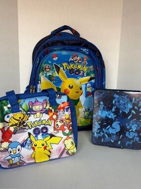 Pokémon go backpack, lunch bag, & bento box set